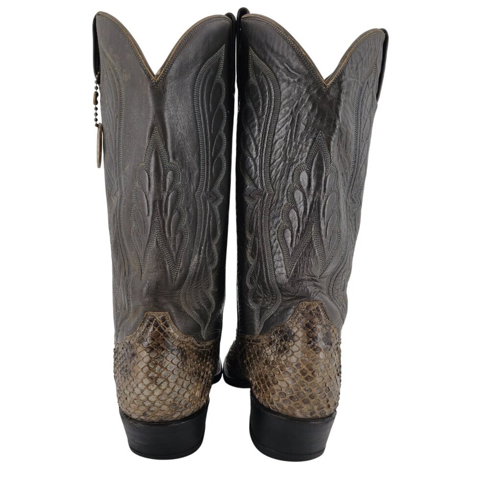 Vintage Anaconda Snakeskin Tony Lama Mens 9E Gold Label Cowboy Western Boots CBC - Picture 3 of 16